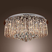 240W krystal flush mount med 18 lys i runde (G4 pære base)