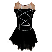 Girl's Polyester Chiffon Figure Skating Dress (Black)