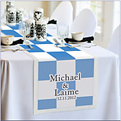Personalized Reception Desk Table Runner - Blue And White