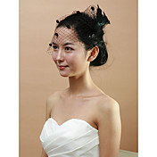 Net With Feather Women's Birdcage Veils