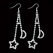 Charming Alloy Stern und Mond Design Crystal Ohrringe