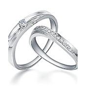 Charme argento sterling 925 con anelli Coppia di Crystal
