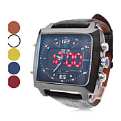 Uomo PU analogico - Digital Multi-Movimento orologio da polso (nero)