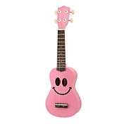 Smile - (Pink) Contrachapado Ukulele Soprano Basswood con Gig Bag y Selecciones