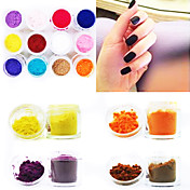 12-Farbe Silk Velvet Twinkle Nail Art Deko Powder