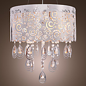 elegante roestvrijstalen 5-verlichting hanglamp met kristallen druppels