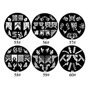 1pcs metal florece el 2D Nail Art Plate Imagen Stamp (colores surtidos, No.55-60)