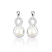 Charming Sterling Silber Süßwasser-Perle Ohrringe (7 * 7mm)