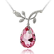 Women's Crystal Teardrop Simple Short Pendant