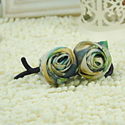 Handmade Green and Blue Organza 12cm Country Lolita Headdress