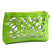 1stk udhulet plastik og læder Cosmetic Bag (25x18x7cm, Random Color)