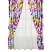 (Two Panels) Funny Print Cartoon Kids Curtains