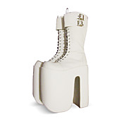 Main blanc en cuir PU 25cm Plate-forme Punk Lolita Bottes