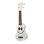 Smile - (Blanco) Contrachapado Ukulele Soprano Basswood con Gig Bag y Selecciones