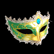 Painted Diamond Green Beauty PVC Party Half-face Mask