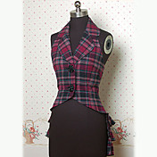 Mouwloos Rood en Zwart ruitpatroon Cotton School Lolita Vest