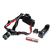 1016 Focus Adjustable Zoom 3-Mode Cree Q5 LED Headlamp Set (3W, 200LM, 1x18650)