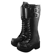 Handmade café PU Couro Plataforma 6,5 ​​centímetros Punk Lolita Botas