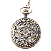 Unisex Hollow Graveren Stijl Staal Analoog Quartz Zakhorloge (Brons)