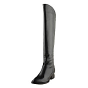 Gorgeous Leather Low Heel Knee High Boots With Zipper Party / Evening Shoes