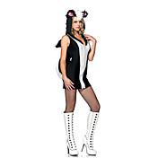 Fancy Black And White Fur With Fur Tail Animal Costumes(3 Pieces)