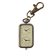 Unisex Dual PC Movement Simple Design Alloy Analog Quartz Keychain Watch (Bronze)