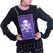 Hemlines With Pins Cotton Punk Lolita T-shirt