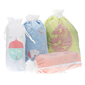 PVC dobrável com cordão Encerramento embalar roupas para viagem (4-Piece, cor aleatória)