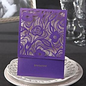 Classic Luxury Wedding Invitation With Floral Cutout (Set of 50)