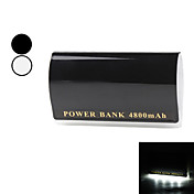 High Capacity Mobile Power Charger with Flashlight for iPhone, iPod and Others (Assorted Colors,4800mAh)