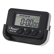 1,8 "LCD digital de coches reloj temporizador con soporte (Negro)