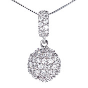 Fashion 925 Silver med cubic zirconia Plating Platinum Dame halskæde