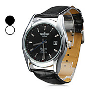 Men's Calendar Style PU Analog Mechanical Wrist Watch (Black)