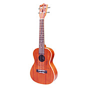 Hanknn - (Navidad-23) Chapas de madera de caoba Ukelele Concierto con bolsa