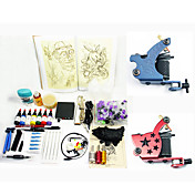 2 Tattoo Machine Guns Kit med høy kvalitet Mini Power Supply