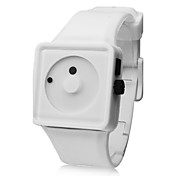 Orologio minimalista con cinturino in silicone - Bianco