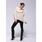 AYIASHA Graceful Knit Bat Sleeve Wool Otter Rabbit Fur Sweater (Length:53CM)