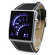 Uhr mit Blauer Led Anzeigen Verzierung (Schwarz)