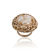 Charming Alloy Irregular Pearl Ring(More Colors)