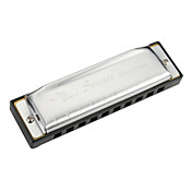 Swan - (SW1020) 10 Hole 20 Tone Copper Reed Plate Square Blues Harp med Paper Box (deksel i rustfritt stål Plate)
