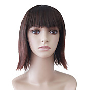 Capless Medium Brown Straight High Quality Synthetic Japanese Kanekalon Parties Wigs
