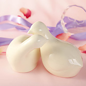 Elfenbein love birds wedding cake topper (Satz von 2)