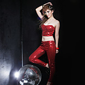 Sexy Sequin brillante traje de poliéster (2 Piezas) (3 colores)