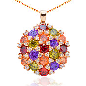 Luksus Alloy Plating 23K Guld Med Cubic Zirconia Dame halskæde