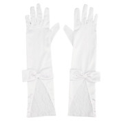 Flower Girl elastisk satin fingerspidser albue længde Wedding Handsker med bue og Lace (Flere farver)