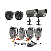 Day / Night Telecamera di sicurezza 4 Pack (2 telecamere stagne esterne e 2 telecamere da interni)