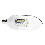 E14 5W 27x5050 SMD 380-420LM 3000-3500K Warm White Light LED Candle Bulb (110V/220V)