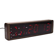12 "Wand-Digital-Wecker Kalender Thermometer (Bronze, 100-240V)