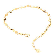 Dull Polish Bead Heart Shaped Gold-plated Bracelace