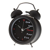 Patrón de número y letra Bells Doble Desktop Alarm Clock (1xAA, 2 colores seleccionables)